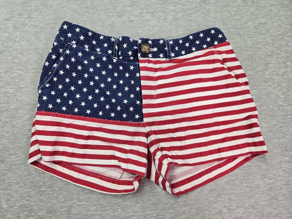 Chubbies Miss Mericas Shorts Womens 4 USA Flag Stars Stripes Twill Summer